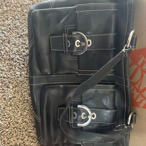 Coach Black Leather Shoulder Bag